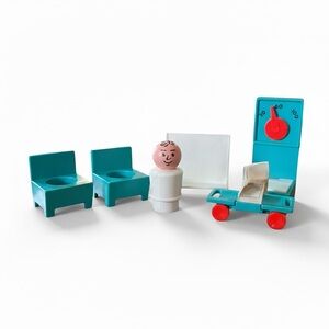 Vintage Fisher Price Little People Hospital Pieces - Set of 6